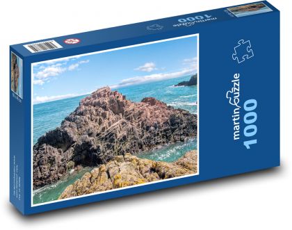 Útesy - skály, Skotsko - Puzzle 1000 dílků, rozměr 60x46 cm