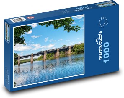 Řeka - most, vlak - Puzzle 1000 dílků, rozměr 60x46 cm