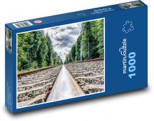 Torowisko kolejowe - szyny, tory kolejowe Puzzle 1000 elementów - 60x46 cm