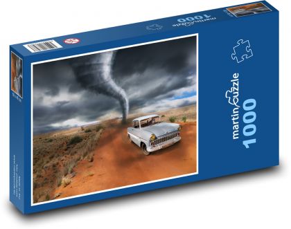 Tornado - samochód, burza - Puzzle 1000 elementów, rozmiar 60x46 cm