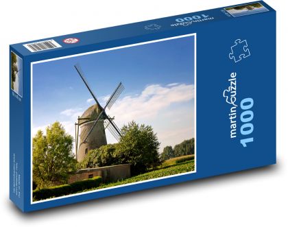 Větrný mlýn - příroda, stromy - Puzzle 1000 dílků, rozměr 60x46 cm