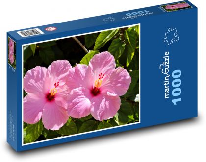 Rosa Hibiskus - Blume, Garten - Puzzle - 1000 Teile