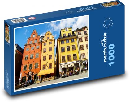 Stockholm - Švédsko, domy - Puzzle 1000 dílků, rozměr 60x46 cm