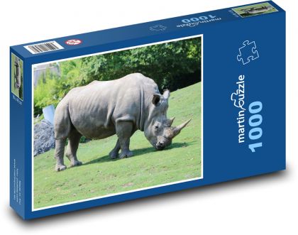 Nosorožec - zvíře, Afrika  - Puzzle 1000 dílků, rozměr 60x46 cm