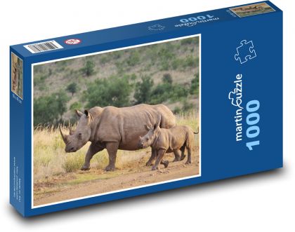 Rhinoceros - chick, animal - Puzzle 1000 pieces, size 60x46 cm 