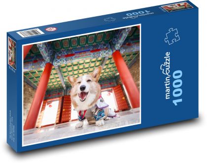 Pes - mazlíček, zvíře   - Puzzle 1000 dílků, rozměr 60x46 cm