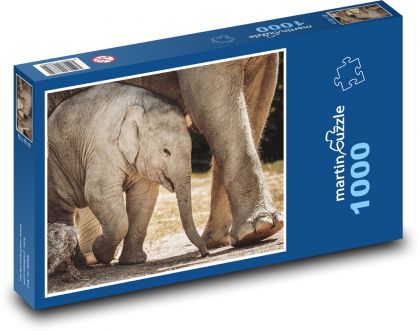 Slon - slůně, mazlíček - puzzle 1000 dílků