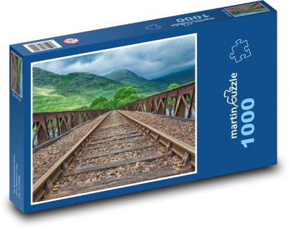 Szyna - szyny, pociąg - Puzzle 1000 elementów, rozmiar 60x46 cm