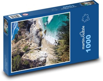Kalifornia - pláž, vodopád - Puzzle 1000 dielikov, rozmer 60x46 cm