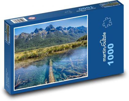 Nový Zéland - kmeny stromů, voda  - Puzzle 1000 dílků, rozměr 60x46 cm