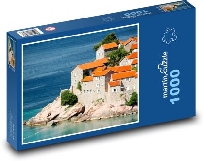 Černá hora - ostrov, pobřeží - Puzzle 1000 dílků, rozměr 60x46 cm