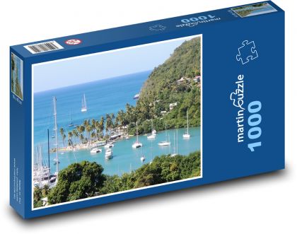 Svatá Lucie - ostrov v Karibiku, moře - Puzzle 1000 dílků, rozměr 60x46 cm