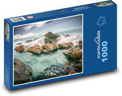 Lofoty - skały, ocean - Puzzle 1000 elementów, rozmiar 60x46 cm