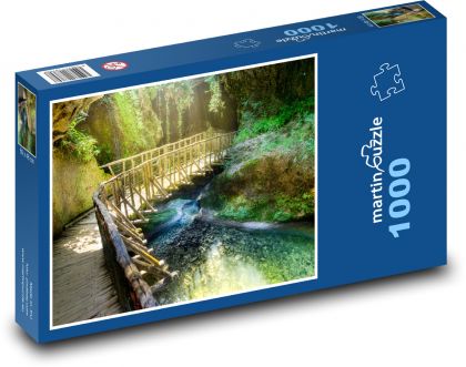 Most - jeskyně, tropický ostrov - Puzzle 1000 dílků, rozměr 60x46 cm