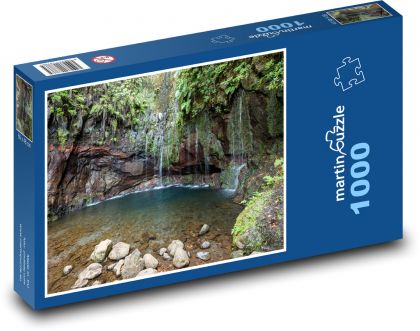 Vodopád - Madeira, Portugalsko - Puzzle 1000 dielikov, rozmer 60x46 cm