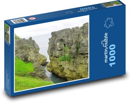 Nový Zéland - pobrežie, skaly - Puzzle 1000 dielikov, rozmer 60x46 cm