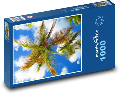 Nebe - palmy, karibic   - Puzzle 1000 dílků, rozměr 60x46 cm