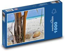 Maledivy - pláž, palmy Puzzle 1000 - 60x46 cm