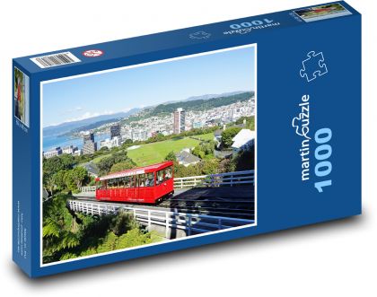 Wellington - Nový Zéland - lanovka - Puzzle 1000 dílků, rozměr 60x46 cm