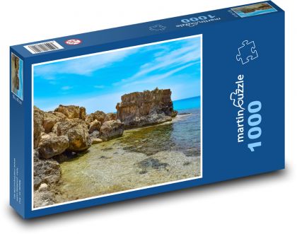Skalnaté pobřeží - moře, útes - Puzzle 1000 dílků, rozměr 60x46 cm
