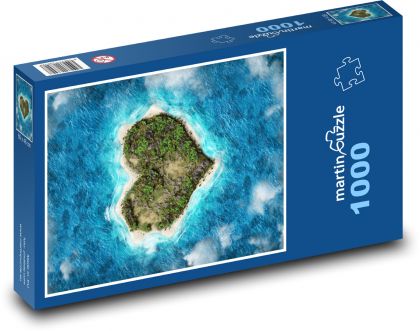 Island - Heart, Ocean - Puzzle 1000 pieces, size 60x46 cm 