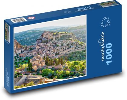 Dedina na kopci - mesto, príroda - Puzzle 1000 dielikov, rozmer 60x46 cm