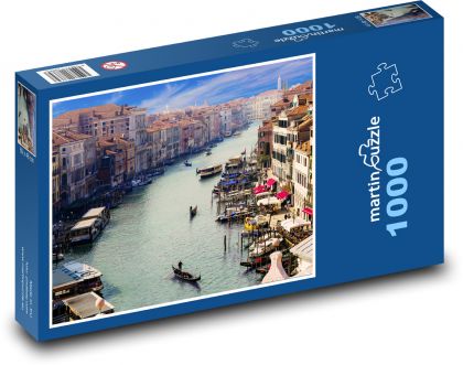 Benátky - Canal Grande, gondoliér  - Puzzle 1000 dílků, rozměr 60x46 cm