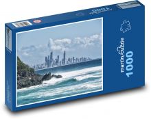 Miasto - wybrzeże, morze Puzzle 1000 elementów - 60x46 cm
