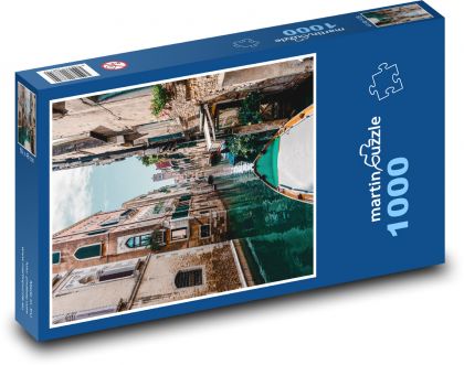 Benátky - gondola, kanál - Puzzle 1000 dílků, rozměr 60x46 cm
