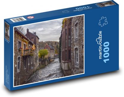 Miasto - budynki, rzeka - Puzzle 1000 elementów, rozmiar 60x46 cm