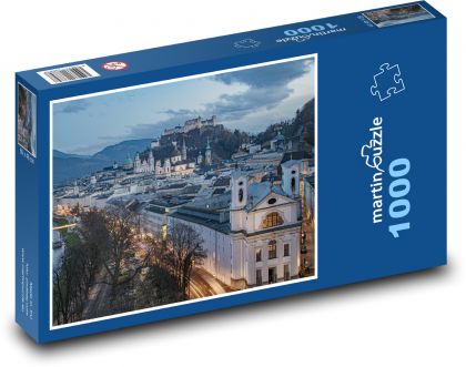 Salzburg - Rakousko, noc - Puzzle 1000 dílků, rozměr 60x46 cm