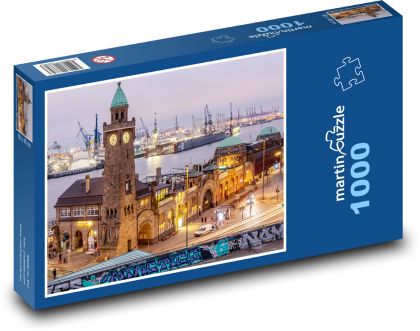 Hafen - Uhrenturm, Hamburg - Puzzle - 1000 Teile