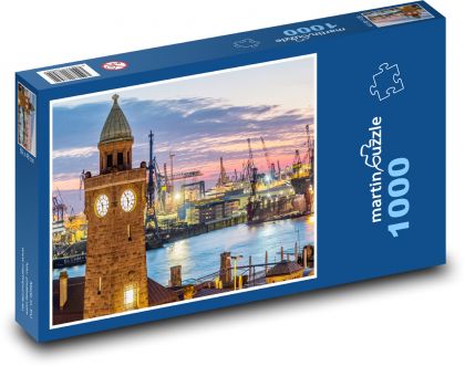 Přístav - cestovat, Hamburg - Puzzle 1000 dílků, rozměr 60x46 cm