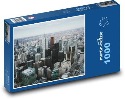 Budovy - město, domy - Puzzle 1000 dílků, rozměr 60x46 cm