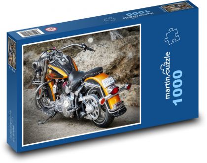 Oranžová motorka - puzzle 1000 dílků