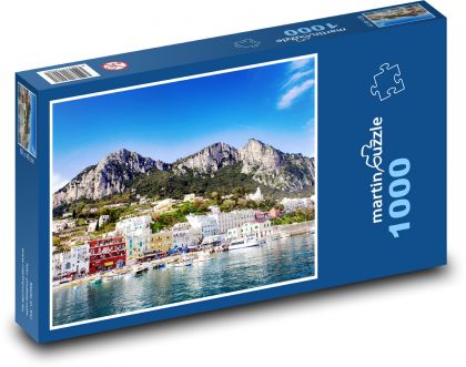 Itálie - Capri, domy - Puzzle 1000 dílků, rozměr 60x46 cm