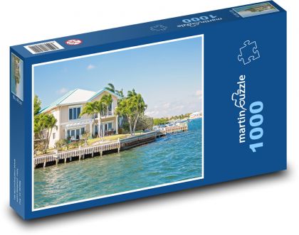 Kajmanské ostrovy - moře, domy - Puzzle 1000 dílků, rozměr 60x46 cm