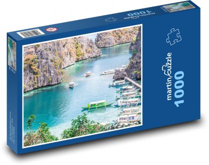 Łodzie - woda, natura - Puzzle 1000 elementów, rozmiar 60x46 cm