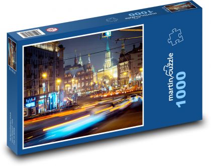 Ulice - město, budovy - puzzle 1000 dílků