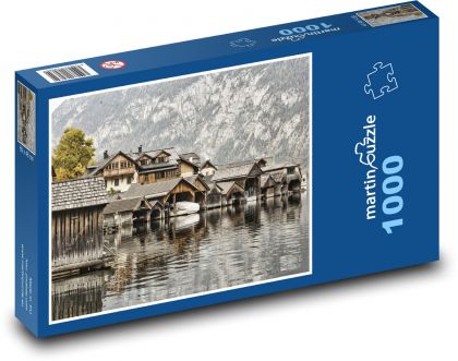 Hallstatt - Rakousko, jezero   - puzzle 1000 dílků