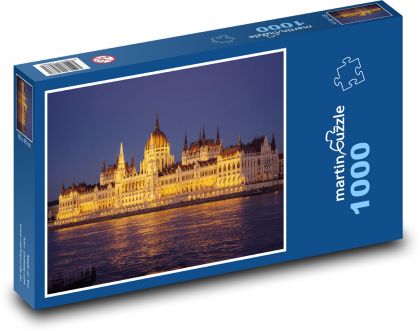 Budova maďarského parlamentu - Dunaj, řeka - Puzzle 1000 dílků, rozměr 60x46 cm