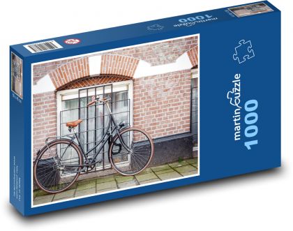 Jízdní kolo - Amstrdam, Nizozemí - Puzzle 1000 dílků, rozměr 60x46 cm