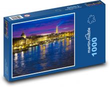 Paříž - Francie, noc Puzzle 1000 dílků - 60 x 46 cm