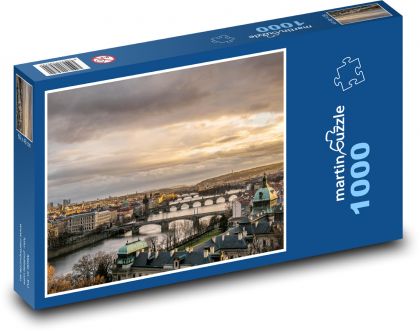 Praha - panoráma mesta, domy - Puzzle 1000 dielikov, rozmer 60x46 cm