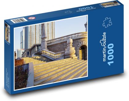 Schody - mramor, budova - Puzzle 1000 dílků, rozměr 60x46 cm