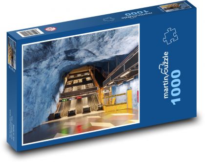 Vlak - metro, stanice - puzzle 1000 dílků