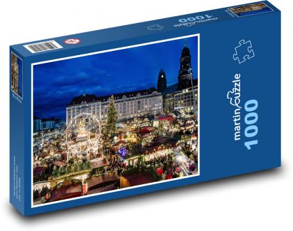 Drezno - Jarmark Bożonarodzeniowy, Niemcy - Puzzle 1000 elementów, rozmiar 60x46 cm