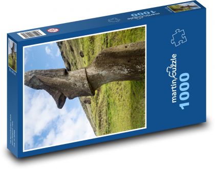 Velikonoční ostrov - socha, příroda - Puzzle 1000 dílků, rozměr 60x46 cm