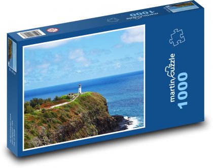 Morské pobrežie - maják, skala - Puzzle 1000 dielikov, rozmer 60x46 cm