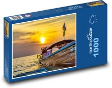 Loď na mori - Thajsko, západ slnka Puzzle 1000 dielikov - 60 x 46 cm 